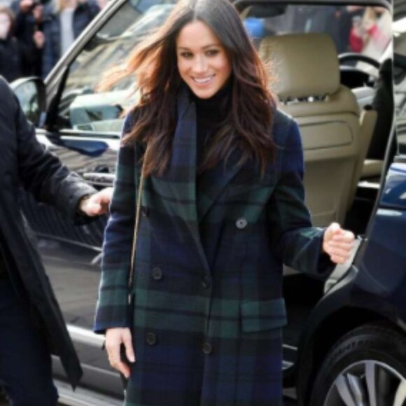 NWT Avec Les Filles Green Plaid Coat